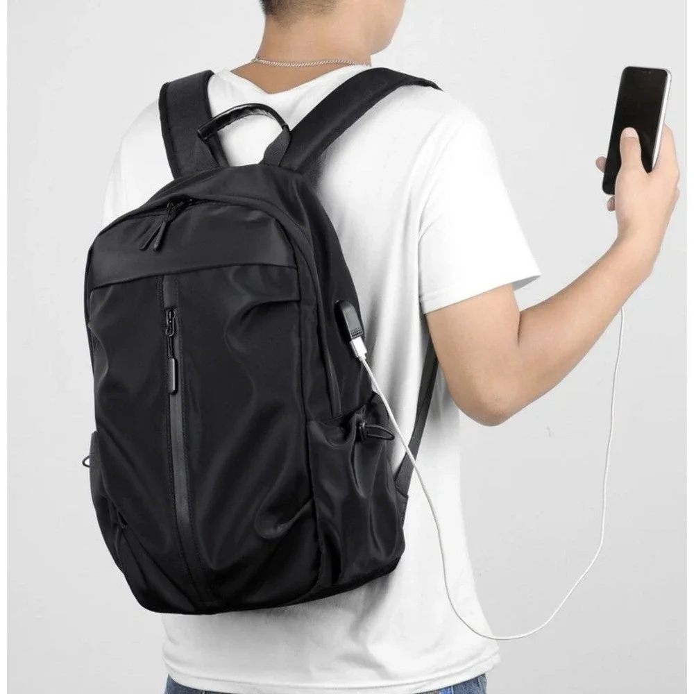 Business Laptop Bag Travel School Backpack Book Bag With Usb Navy Blue NWT
